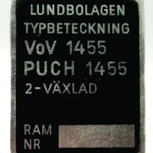 Typskylt VoV 1455 2-vxl. Snabb frakt