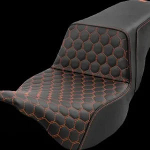 Utförsäljning Saddlemen Step-Up Seat - Extended Reach - Orange Stitch Seat Step Up F