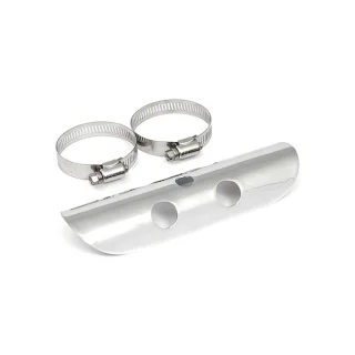 Universal Bullet Hole Heat Shield 7" Long Chrome 1-3/4" Exhaust Pipes Rabatt