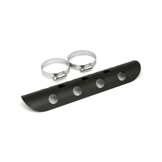 Universal Bullet Hole Heat Shield 10" Long Black 1-3/4" Exhaust Pipes Kampanjpris