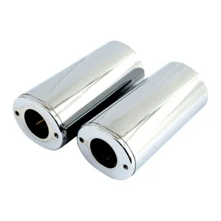 Upper Fork Slider Covers, +2". Chrome 49-84 Fl, 86-17 F Premium
