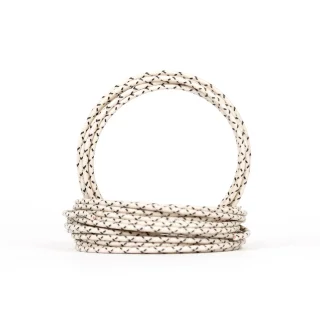 Vintage Cloth Covered 16g Electrical Wire - White W/ black tracer Snabb leverans